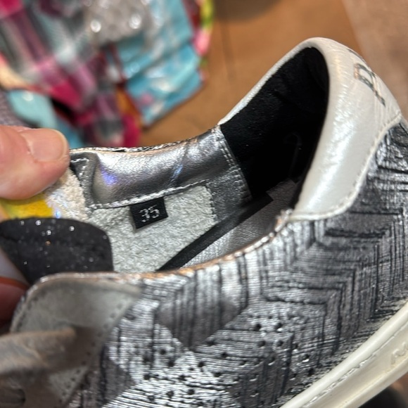 P448 sneakers size 5 Made to look worn silver gray black tartan John - Picture 6 of 6